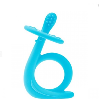 Silikónové hryzátko / slimak modrý