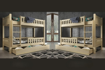 Poschodová posteľ Matyas 80x200 cm - ŠEDÁ + rošty ZADARMO