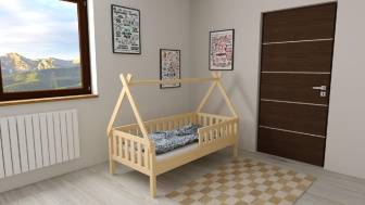 Posteľ z masívu Pavlík 80/160 + rošt ZADARMO - prírodná