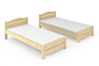 Posteľ Magda z masívu smrk 160x200 (2x80/200 cm) + rošt ZADARMO