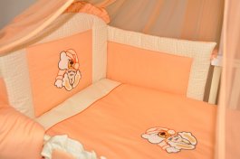 Souprava do postýlky méďa spáč lososový 10 dílů