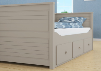 Postel Lahti 90/200 cm - ŠEDÁ + rošt ZDARMA