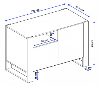Komoda Aspect šedá-bílá