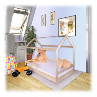 Postel Domeček 160/80 cm + matrace i rošt