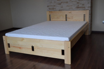 Posteľ z masívu borovice Mateo 90x200 cm - PRÍRODNÁ + rošt ZADARMA