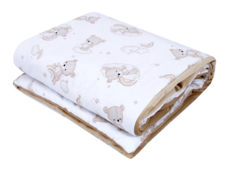 Velvet bavlněná deka 100 x 75 cm - šitý medvídek