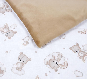 Velvet bavlněná deka 100 x 75 cm - šitý medvídek