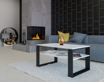 Konferenčný stolík 90 x 58 cm 1P - biela / čierna