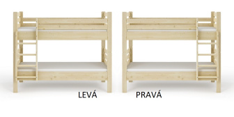 Patrová postel MIKOL 2v1 z masivu smrk 80/200 cm - BÍLÁ + rošt ZDARMA