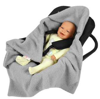 Zavinovacia deka do autosedačky - sivá