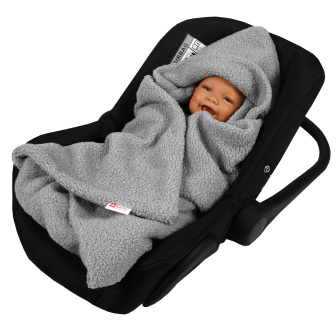 Zavinovacia deka do autosedačky - sivá