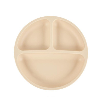 Silikonový talíř pro děti Smile - béžová
