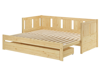 Rozkládací postel Rimini 90-180/200 cm - PŘÍRODNÍ + rošty ZDARMA