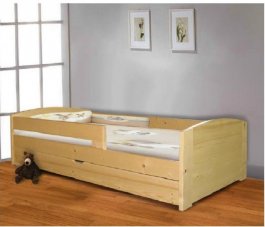Postel  Tedi 160/70 cm + matrace + šuplík - masiv 3,5 cm