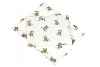 Polštářek + deka do kočárku mušelín - medvídci