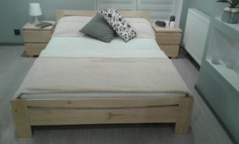 Postel z masivu borovice TK 03 - 90x200 cm - PŘÍRODNÍ + rošt ZDARMA