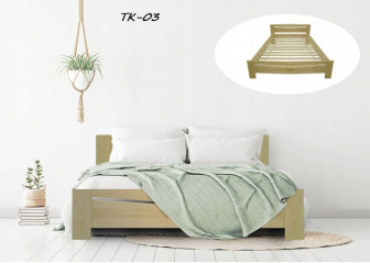 Postel z masivu borovice TK 03 - 90x200 cm - PŘÍRODNÍ + rošt ZDARMA
