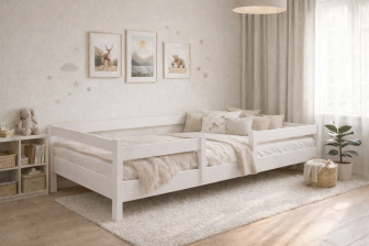 Rostoucí postel Montessori Tobi bílá 140x200 cm + rošt ZDARMA