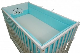 Ochranný mantinel 360 cm dva medvídci tyrkys