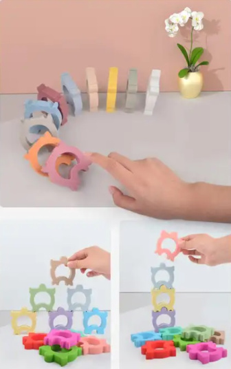 Barevná silikonová skládačka - matné barvy