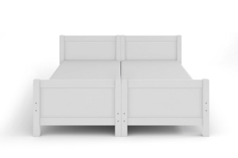 Hotelová postel z masivu Antoaneta TWIN 2 x 80x200 cm - BÍLÁ + rošt ZDARMA