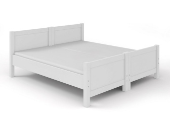 Hotelová postel z masivu Antoaneta TWIN 2 x 80x200 cm - BÍLÁ + rošt ZDARMA