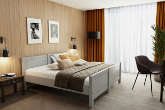 Hotelová postel z masivu Antoaneta TWIN 2 x 80x200 cm - ŠEDÁ + rošt ZDARMA