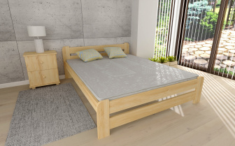 Postel masiv Union - PŘÍRODNÍ 160/200 + matrace RELAX + rošt ZDARMA