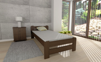 Posteľ masív Union - ORECH 90 x 200 cm + matrac RELAX + rošt ZADARMO