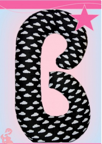 Těhotenský a kojící polštář medic - typ C - černé mráčky