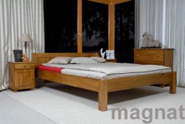 Postel Viktorka 160x200 cm dub - masiv borovice + matrace Relax
