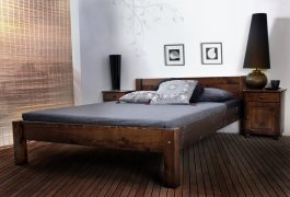 Postel Viktorka 160 x 200 cm ořech - masiv borovice