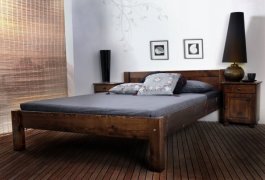 Postel Viktorka 160x200 cm ořech - masiv borovice + matrace Medical