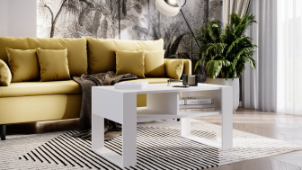 Konferenčný stolík Crespo loft 95 - biela/biela