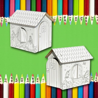 Vybarvovací kreativní domeček princezna