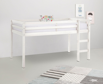 Detská vyvýšená posteľ Alva s rebríkom bílá + rošt ZADARMO
