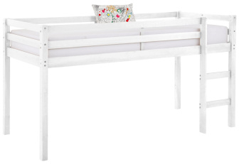 Detská vyvýšená posteľ Alva s rebríkom bílá + rošt ZADARMO