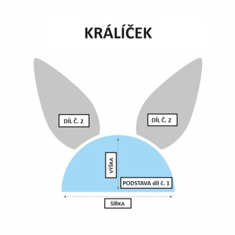 Dětské čalouněné čelo Králíček 100x50  cm - barevné kombinace