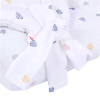 Zavinovačka mušelínová - barevná srdíčka