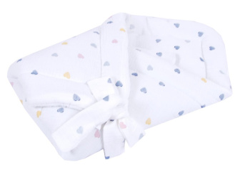 Zavinovačka mušelínová - barevná srdíčka