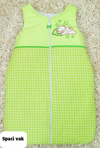 Spací vak zelený méďa s polštářkem