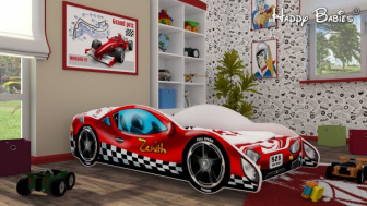 Postel zenit AUTO - červené 180/90 cm + matrace ZDARMA