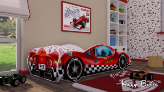 Postel zenit AUTO - červené 180/90 cm + matrace ZDARMA