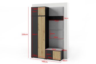 Předsíňová sestava ROSS 2 - výběr barev