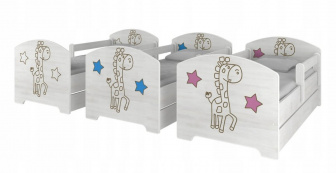 Postel 160/80 cm + matrace + rošt žirafa norská borovice