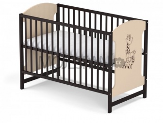 Dětská postýlka z masivu Žirafka wenge 120x60 cm