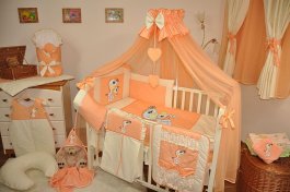 Souprava do postýlky žirafka lososová 10 dílů