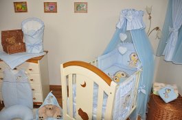 Souprava do postýlky žirafa modrá 15 dílů