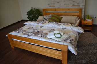 Postel z masivu borovice Amor 90x200 cm - OLŠE + rošt ZDARMA