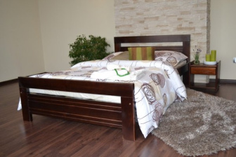 Posteľ z masívu borovice Amor 90x200 cm - ORECH + rošt ZADARMO